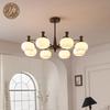 2025 French Mid-Century Luxury Chandelier: Retro American Persimmon Hall Lighting Fixture