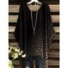 Women Vintage Plaid Stripe Printed Asymmetrical Hem O Neck Short Sleeve T Shirt Casual Fashion Street Top