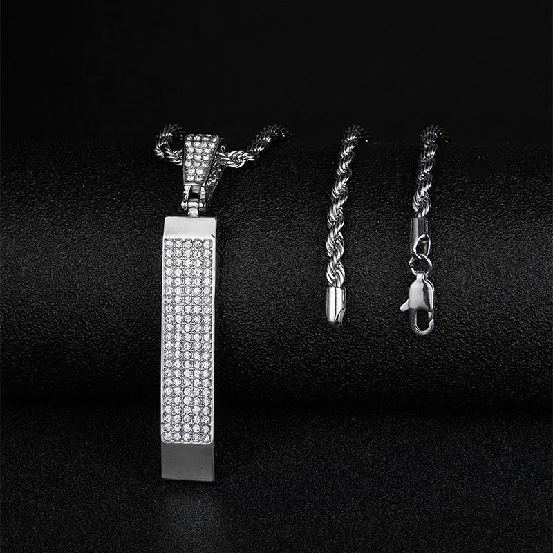 Gold Bar Diamond Cuban Link Chain - Hip Hop Jewelry Fashion
