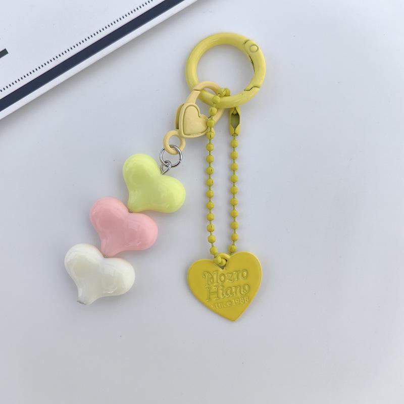 Cartoon Heart Macaron Keychain Pendant Ornament for Girls