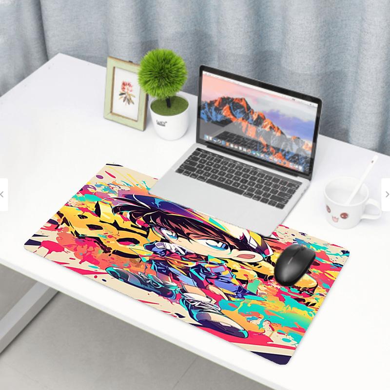 Detective Conan Print Mouse Pad, Anti‑Slip Desktop keyboard Mat, for PC Laptop Gaming Working Daily Use, Cool Festival Surprise Gift
