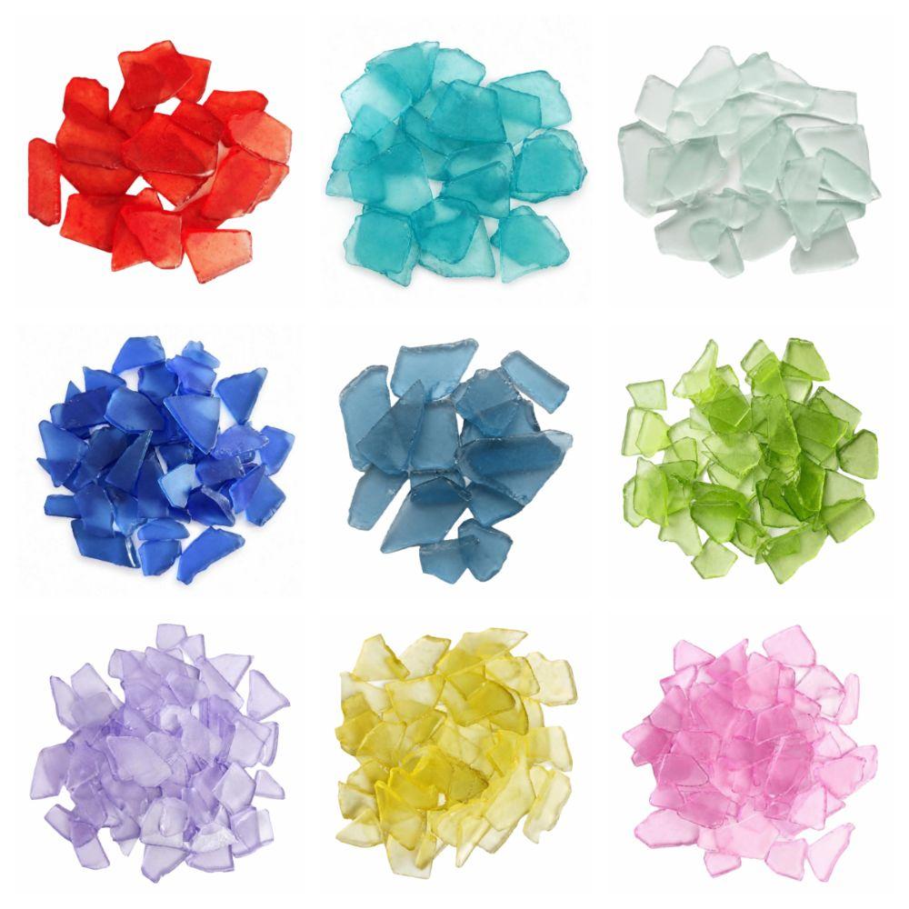 Frosted Sea Glass Pieces DIY Art Crafts Unique Crushed Sea Glass Irregular Tumbled Sea Glass Decor Home Decor