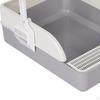 Toilet with Spoon High Sided Semi Enclosed Portable Cat Litter Tray Sand Box for Indoor Cats