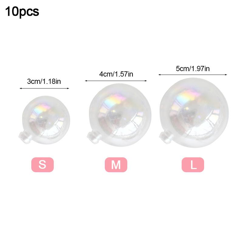 10Pcs Clear Bubble Balls Cake Topper Pearl Shape Cupcake Toppers Kids Girls Mermaid Birthday Decoration Unicorn Party Supplies