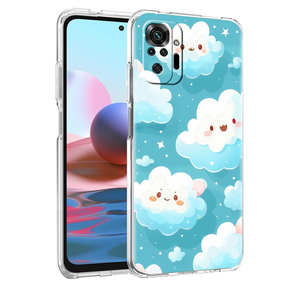 Transparent Phone Case for Redmi 13C 12C 10C Note 13 12 11 11T K40 Gaming Plus Pro 4G 5G Soft TPU Cover Shell Cute Cloud Capas