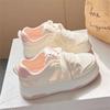 2025 Women's White Mesh Sneakers: Breathable, Thick-Soled, Versatile Casual Skate Shoes for Summer
