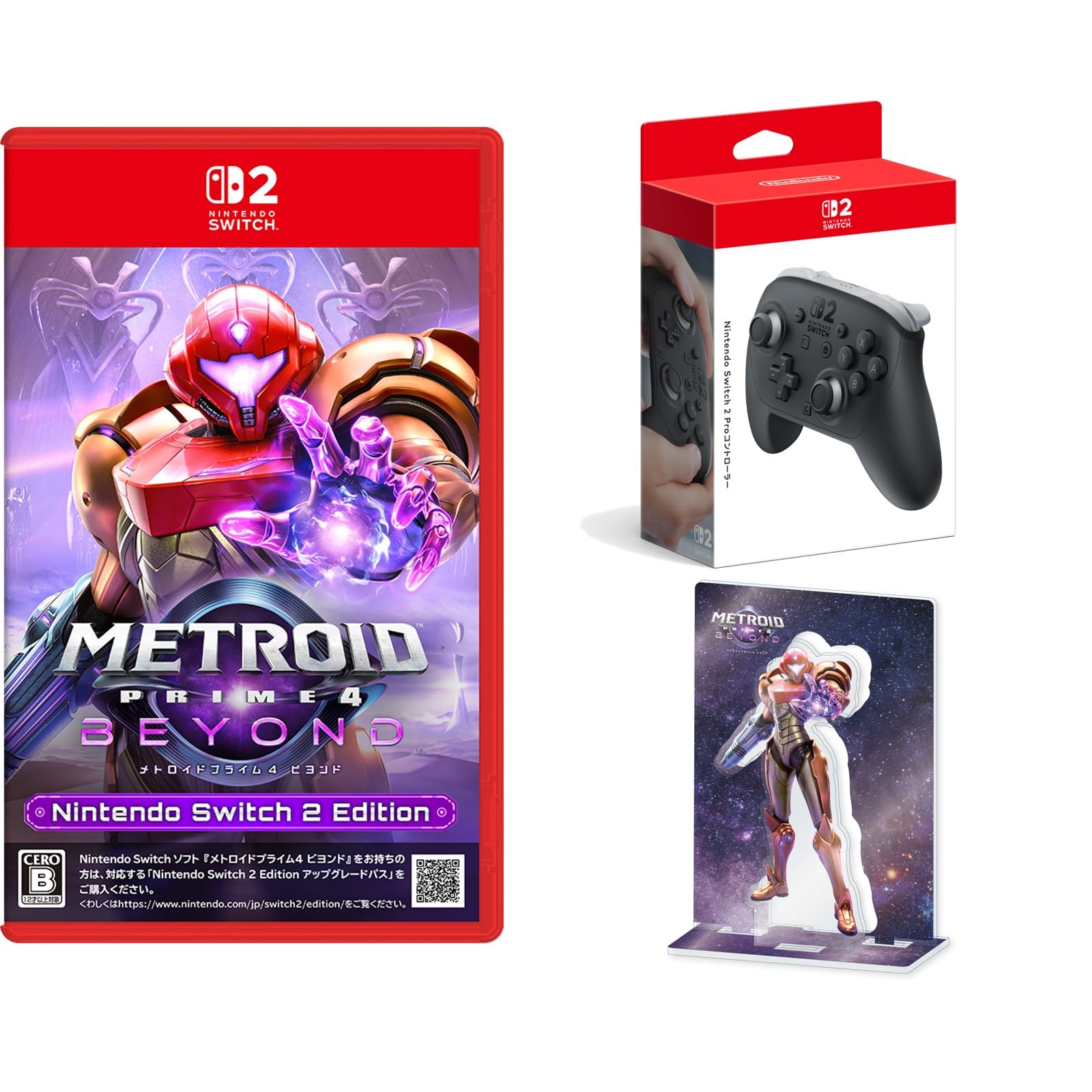 

Включає Metroid Prime 4 Beyond Nintendo Switch 2 Edition та оригінальний контролер Nintendo Switch 2 Pro з бонусним акриловим стендом (Перемикач 2)