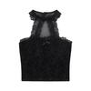 With chest pad, lace splicing neck sling vest for women's summer inner with Spice Girls sexy short top outside