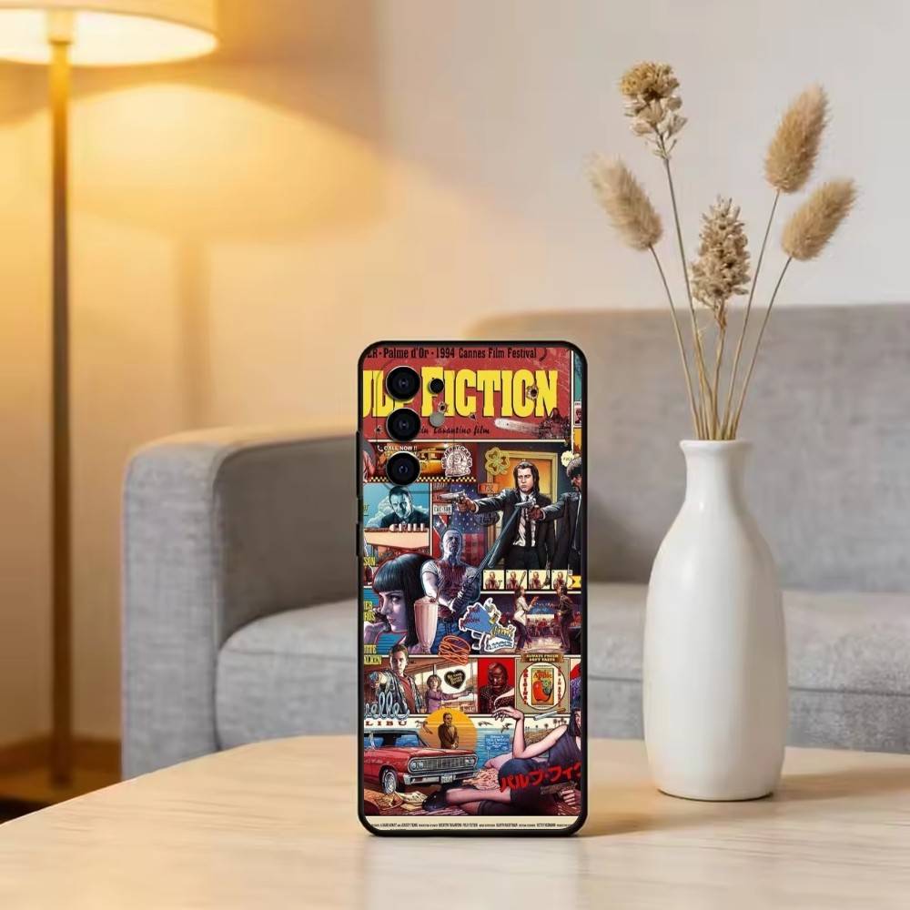P-Pulp F-Fiction Movie Phone Case For Samsung S25,S24,S21,S22,S23,S30,Ultra,S20,Plus,Fe,Soft Silicone Black Cover