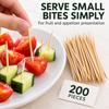 200pcs Natural Bamboo Toothpicks, Approx.6.5cm Appetizer Picks