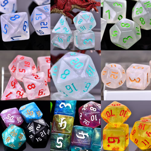 RPG Dice Set, 30 x 7-Die DND Polyhedral Dice (210 Pieces) with Large Drawstring Bag for Dungeons and Dragons Tabletop Roleplaying Games