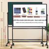 Double-Sided Magnetic Whiteboard and Blackboard Stand for Home, Office, and Classroom