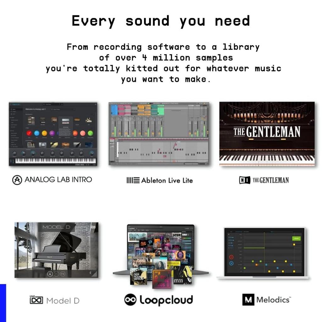 Arturia MiniLab 3 Mit 25 8 Schwarz - - Universal-MIDI-Controller Für Musikproduktion, All-in-One-Softwarepaket - Tasten, Multicolor-Pads -