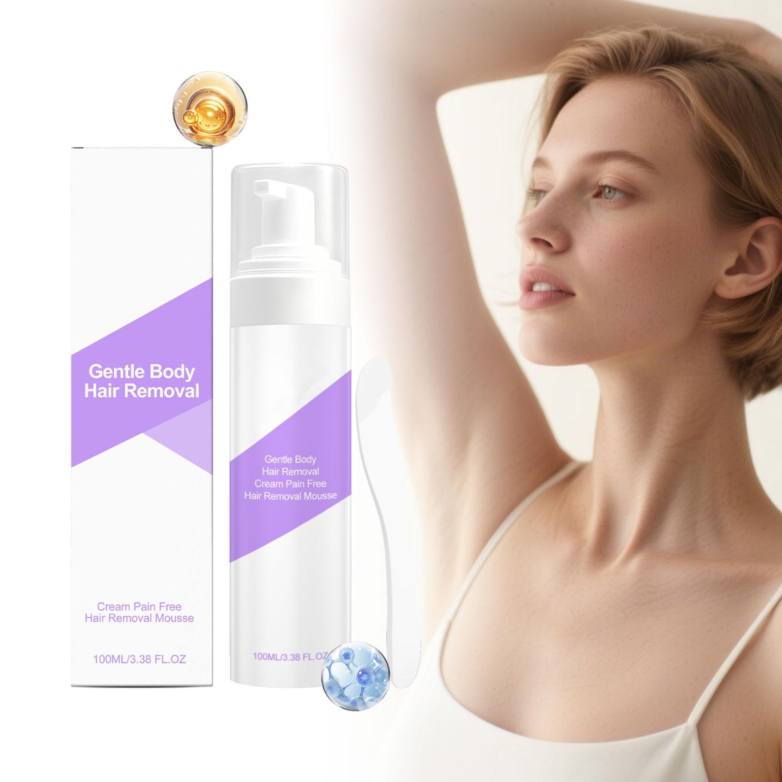Gentle Body Hair Removal Spray For Underarm, Private Part, Pubic Area Bikini Area, VE Infused Material Soothes Protects Repairs Skin140ml one size