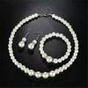 Vintage European Pearl Necklace Set With Geometric Water Drill Pendant For Women Summer
