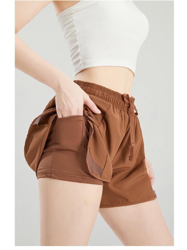 Women's Quick-Dry High-Waist Summer Running Shorts - Breathable, Loose, Anti-Exposure Fitness Pants