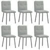 VidaXL Dining Chairs Set of 6 Light Grey Velvet 3315679