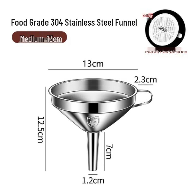 Food-Grade Stainless Steel Funnel with Filter