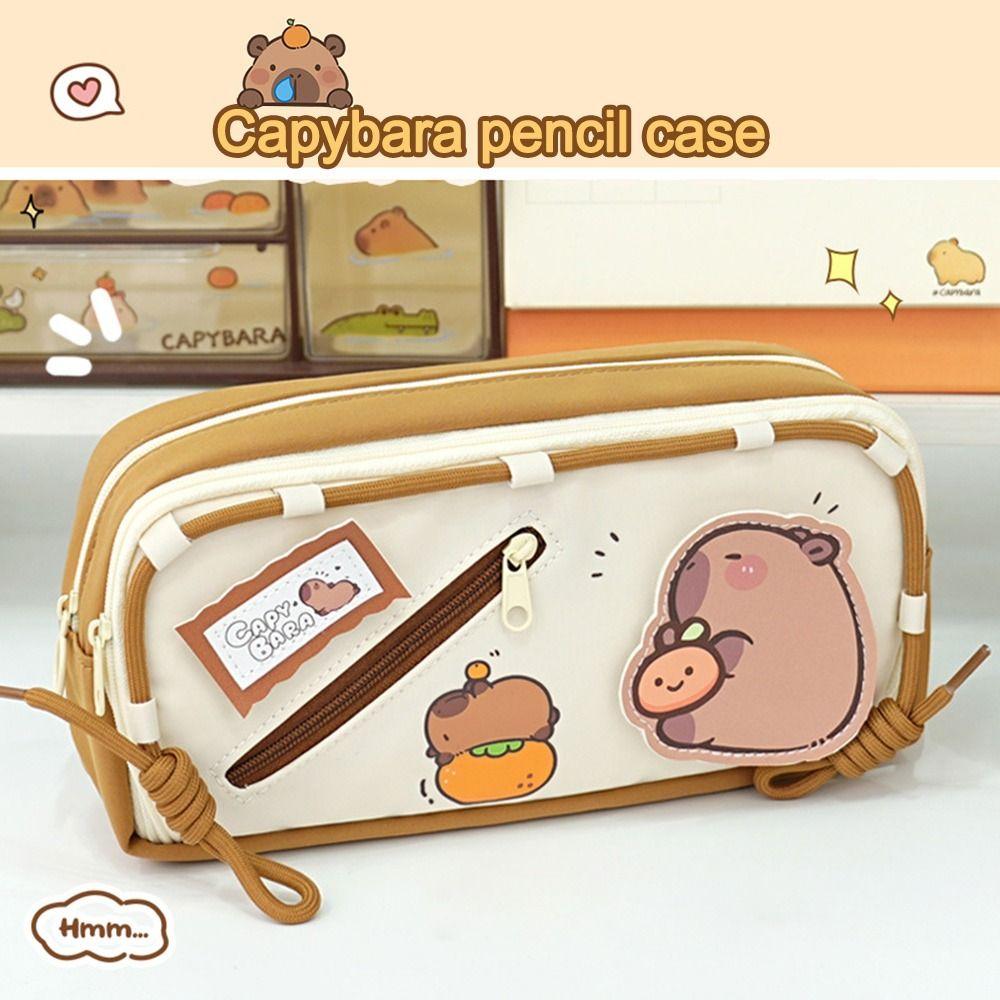 Multi-layer Capibara Pencil Case Cartoon Stationery Bag Kawaii Pencil Pouch  School Supplies