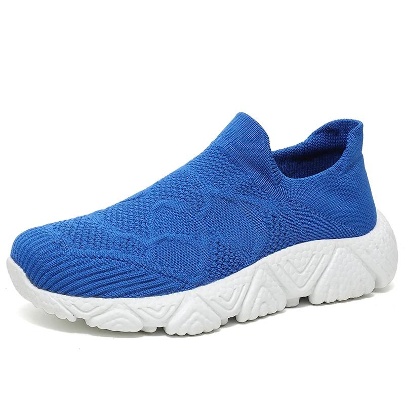 

Mens Running Shoes Outdoor Jogging Mesh Lightweight Casual Breathable Walking Shoes 2024 New Big Size Sneakers for Men 45 синий