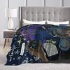 Coraline Halloween Horror Blankets Fleece Print   Multifunction Lightweight Throw Blankets for Bed Bedroom Bedspread