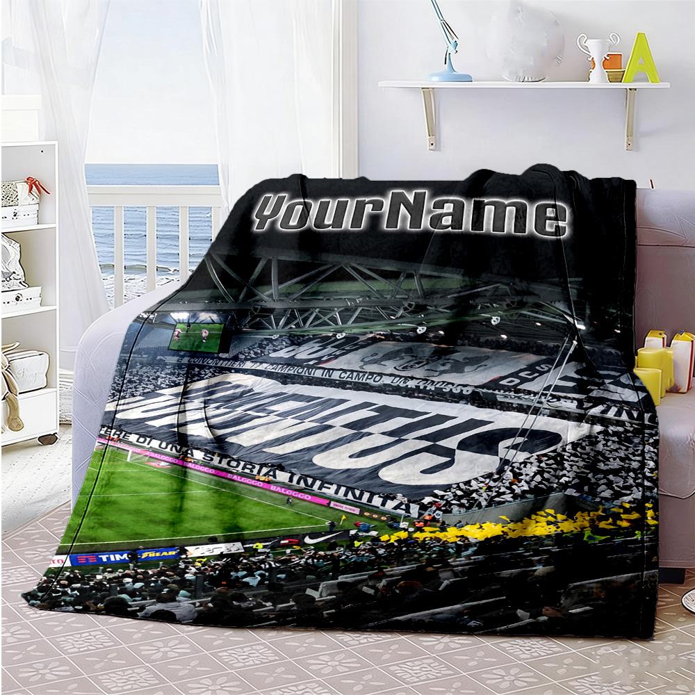 Juventus Personalized Text Blanket Lightweight Customizable Blanket Soft Warm Cozy Versatile for Bedding Office Chair Living Room Bed All-Season Use