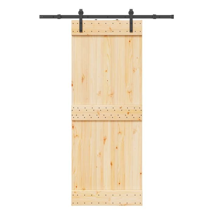 VidaXL Sliding Door and Hardware Kit 80x210 Cm Solid Pine 3332653