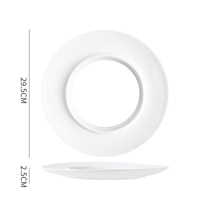 

White Round Ceramic Dining Plate Sushi Plate Dim Sum Dish Dessert Bowl Sashimi Plates Fruit Bowl Cake Pan Pastry Plates Tray