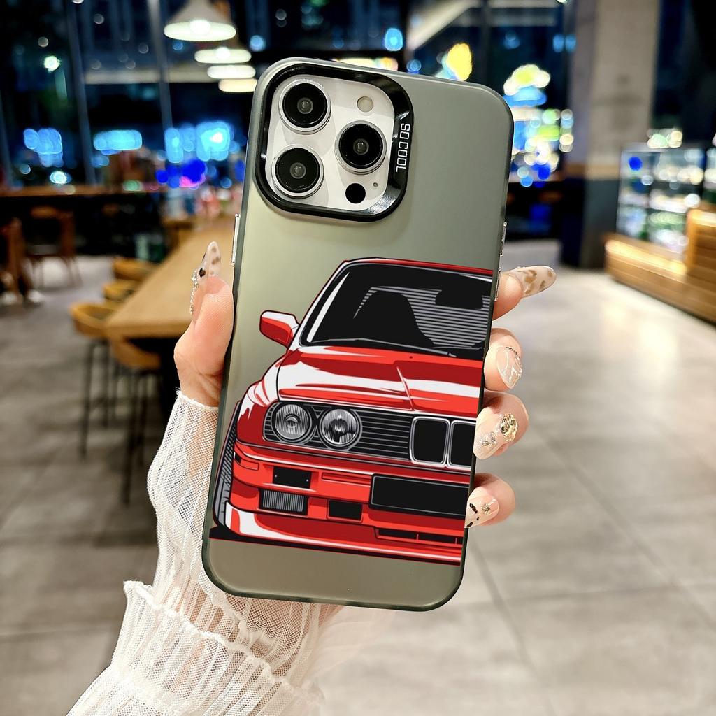 Color Phone Case For iPhone 17 16E 16 11 15 14 Pro MAX 12 13 MINI 7 8 Plus XR SE Silver IMD Cover Japan JDM Sports Car Art