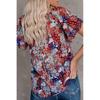 2026 New Printed Women's Summer V-Neck Half-Open Short-Sleeve Loose Casual T-Shirt