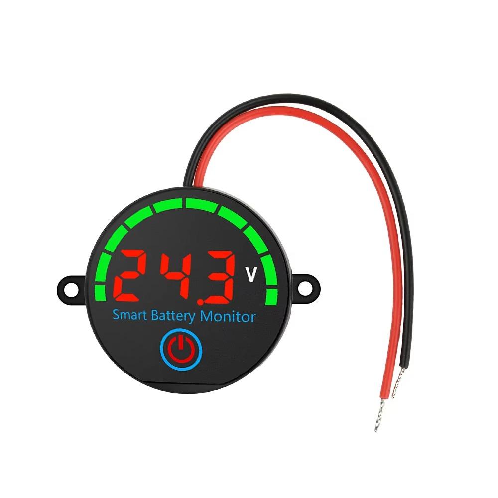 Mini Smart Battery Monitor Round Battery Tester Professional Battery Voltmeter