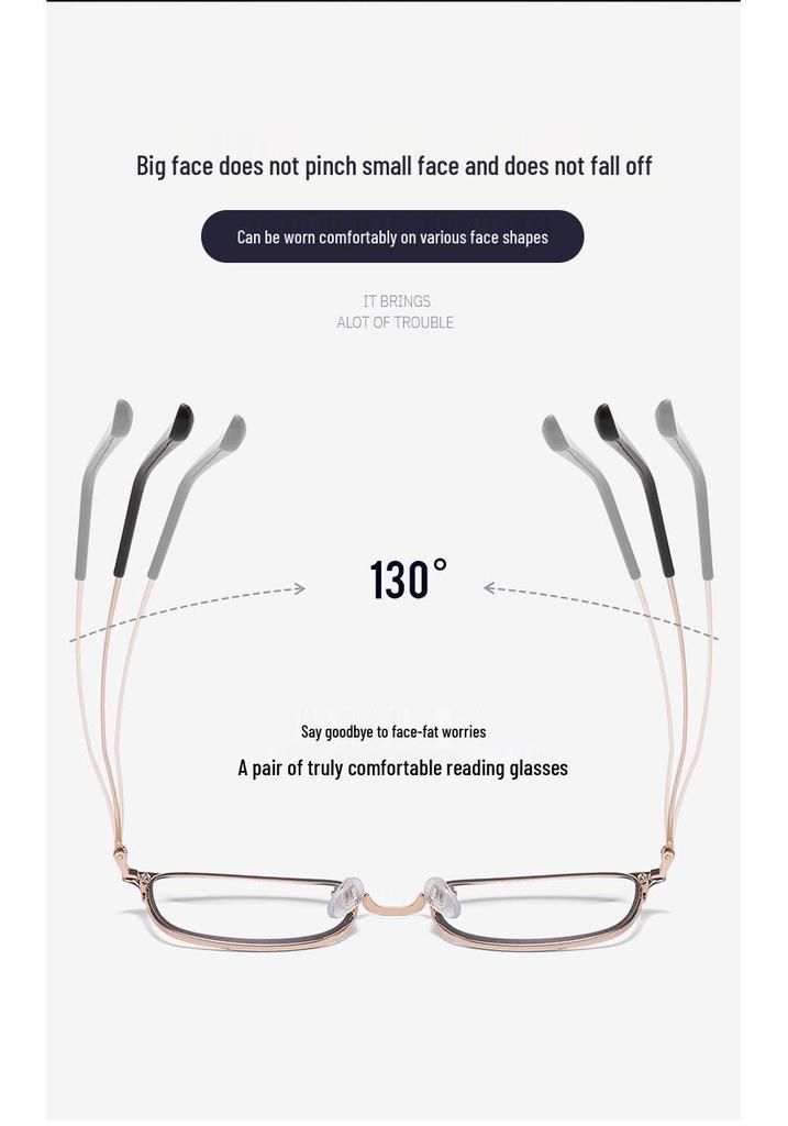 New Men's Anti-Blue Light Metal Reading Glasses - High Definition for Middle-aged and Elderly