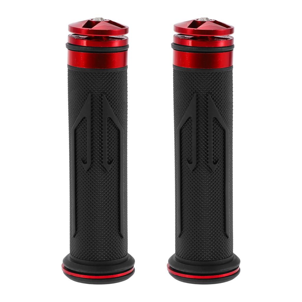 Motoforti Motorcycle Hand Grip Cover Rubber Aluminum Alloy Handlebar Grips for Motorcycle Scooter Bicycle ATV Black Universal