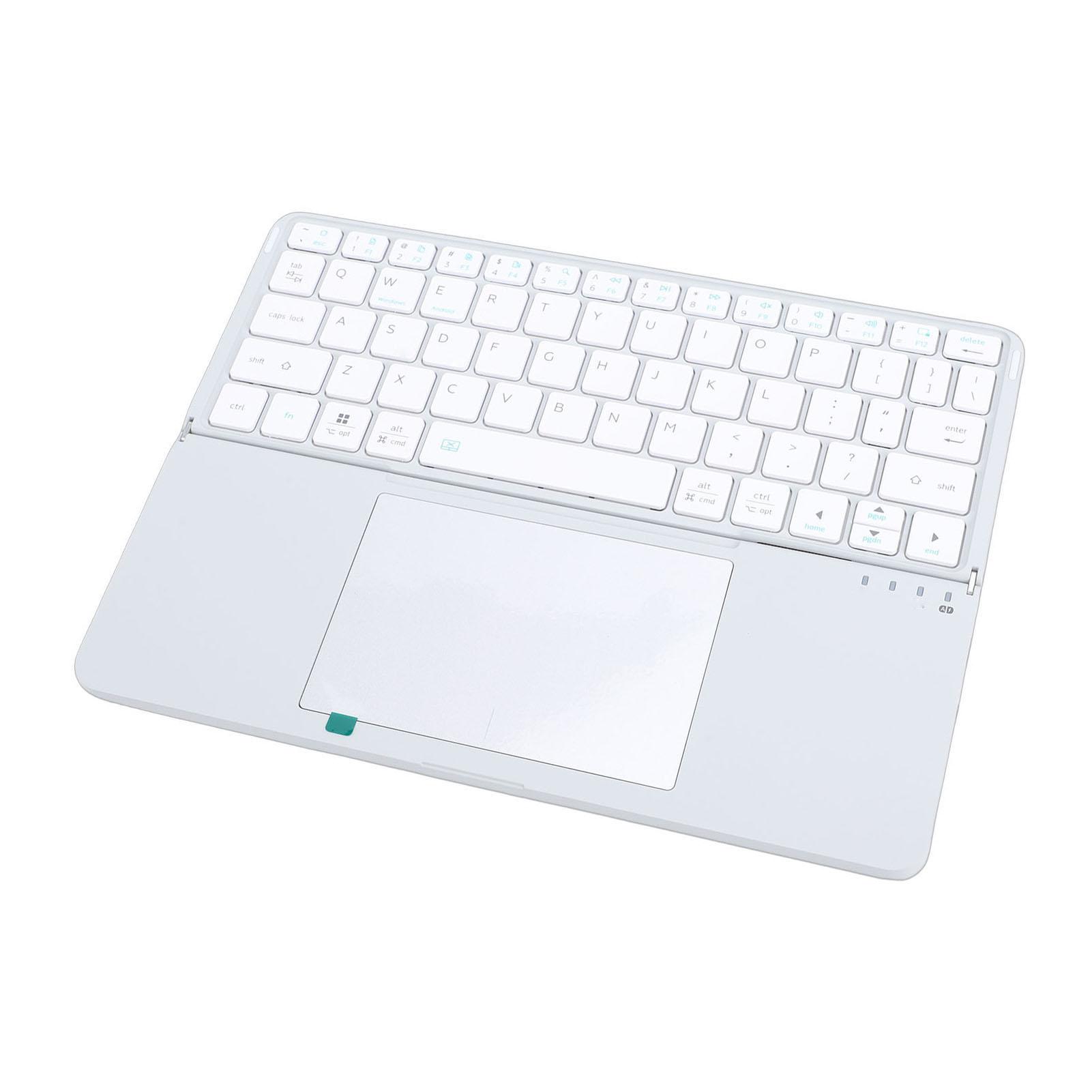 

Keyboard with Touchpad Multifunctional Quiet Typing Rechargeable Foldable 64 Key Keyboard for Laptop Tablet