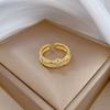 Real Gold Light Luxury Full Diamond Star Ring Opening Adjustable Simple Jewelry Japanese Ring Couple Ring
