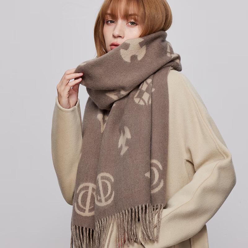 FANCET Women's 100% Wool Jacquard Scarf & Shawl