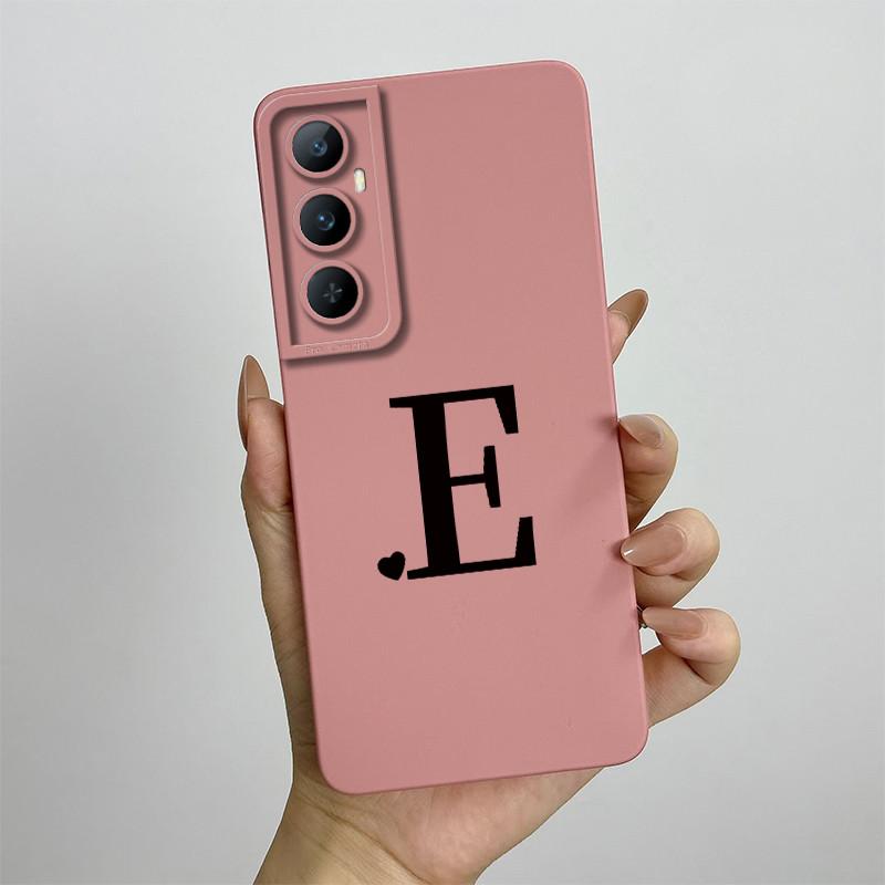 For Realme C65 4G Phone Case Cute Letters Ultra Thin Liquid Silicone Camera Protection Back Cover For Realme C 65 Funda Carcasa