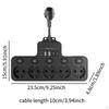 EU 250V AC Outlets Plug Power Strip Professional Multipurpose Travel Adapter Black