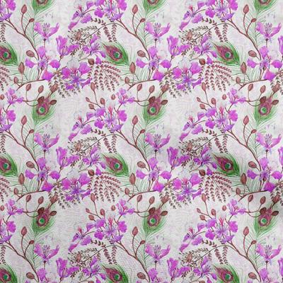 Cotton Flex Fuchsia Pink Stoff mit Blumenmuster, Bastelprojekte, Dekostoff, bedruckt, Meterware, 101,6 cm