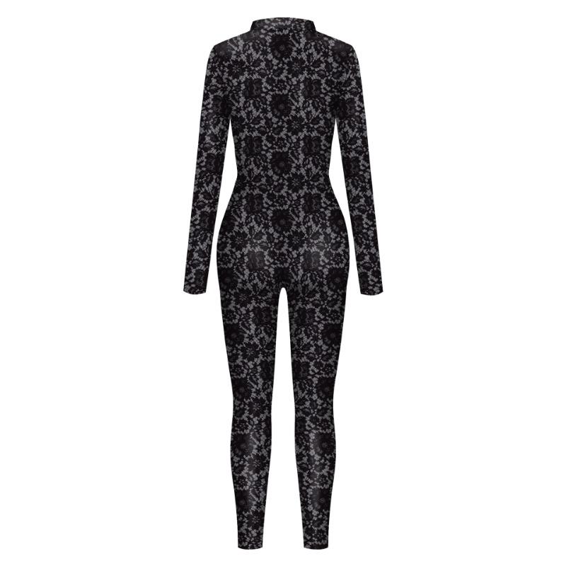 Halloween Costume Body Skeleton Digital Printing Bodysuit Jumpsuit Women's Jumpsuit