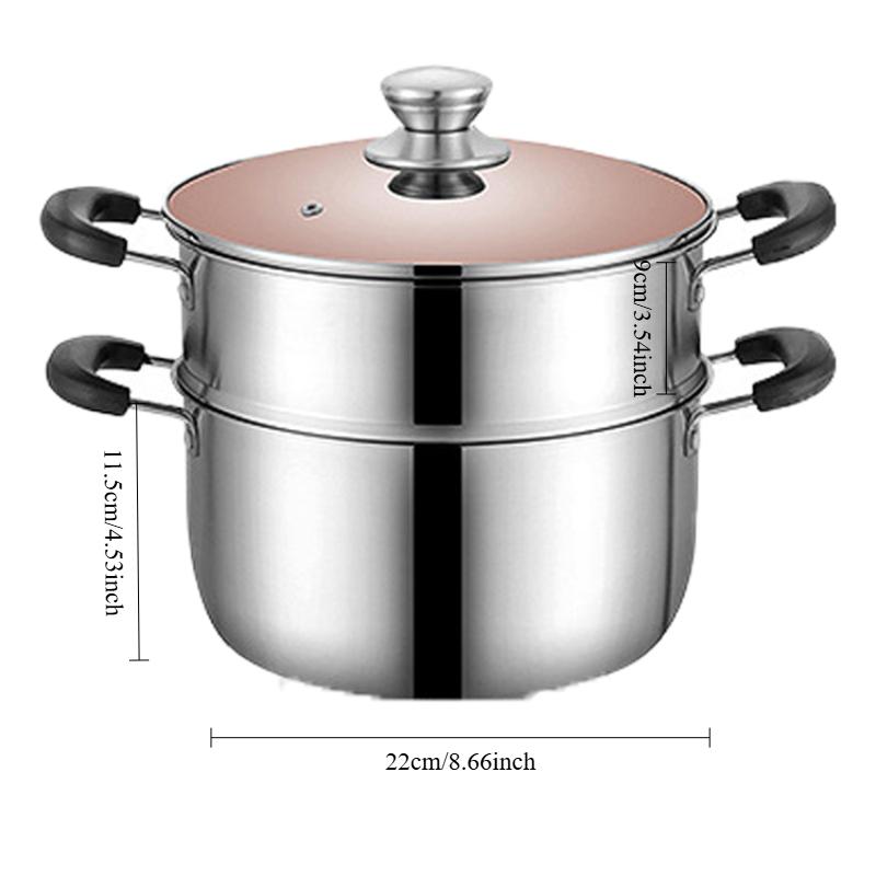 10 Inch Stock Pot Stainless Steel Stock Soup Pasta Pot with Lid Double Heatproof Handles Non Toxic & Healthy Dishwasher Safe