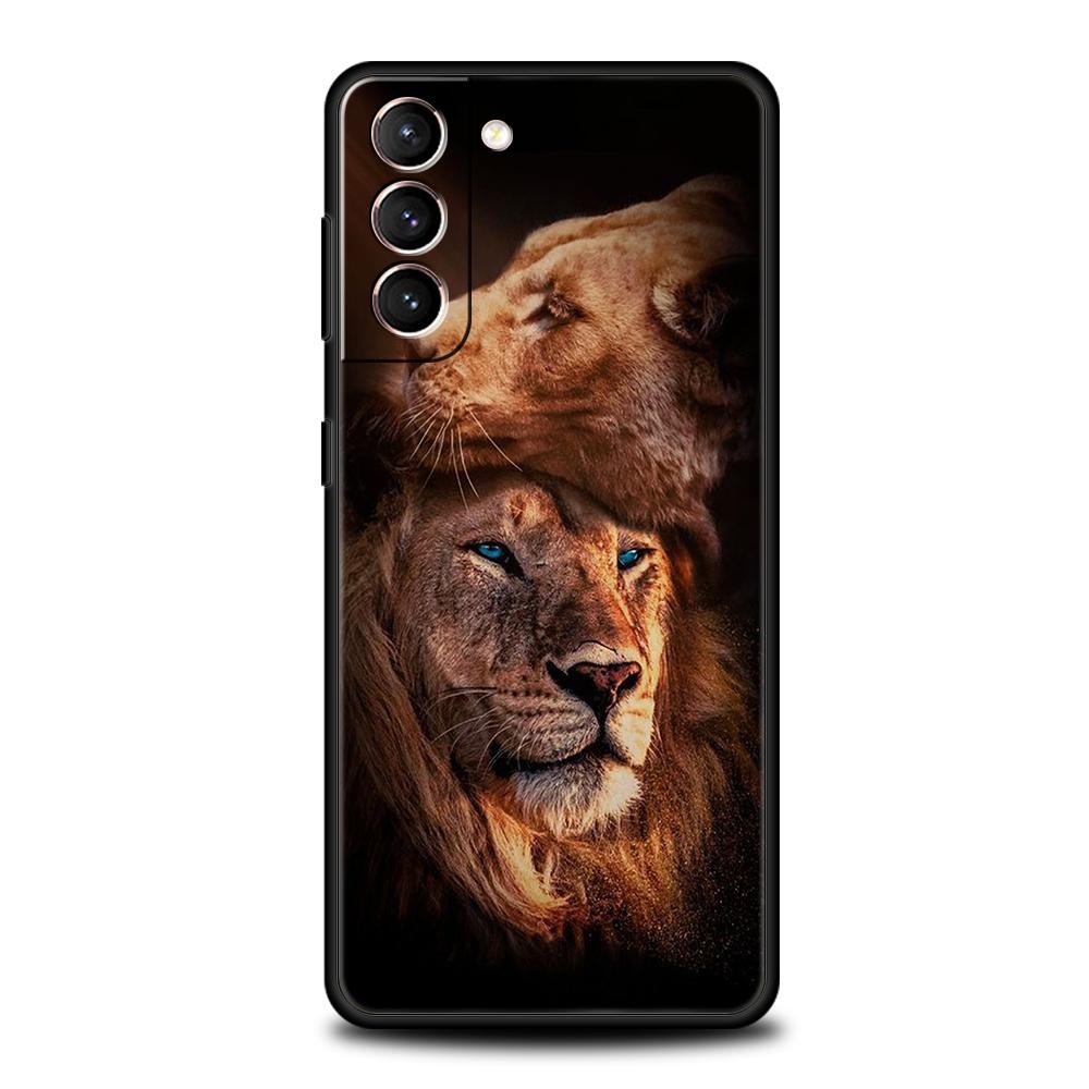 Leeuw Alfa Man Welp Hoesje voor Samsung Galaxy S24 S23 S22 S20 S21 FE Ultra S24 S23 S10 S10E S9 S8 Plus 5G Siliconen Telefoonhoes Tas