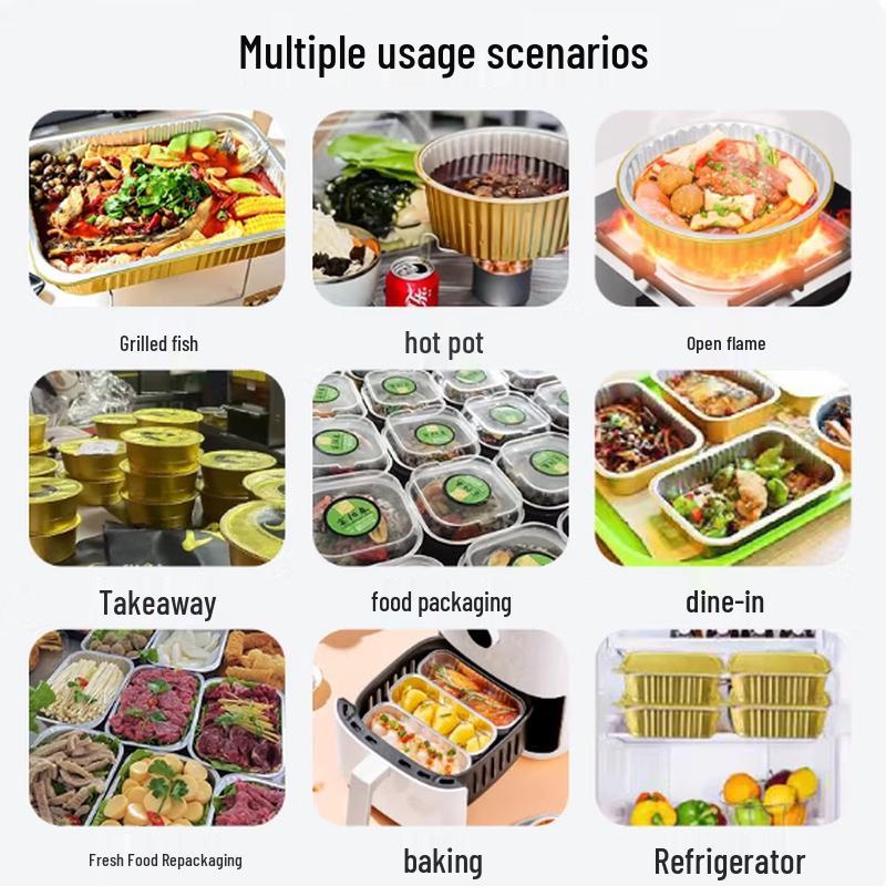 Round Gold Aluminum Foil Food Containers