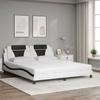 VidaXL Lit avec Matelas, Lit Rembourré avec Coussin de Tête de Lit, Lit Double, Lit Adulte, Meuble de Chambre à Coucher 3208816