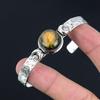 Gift For Her 925 Silver Natural Labradorite Bangle Crescent Moon Adjustable