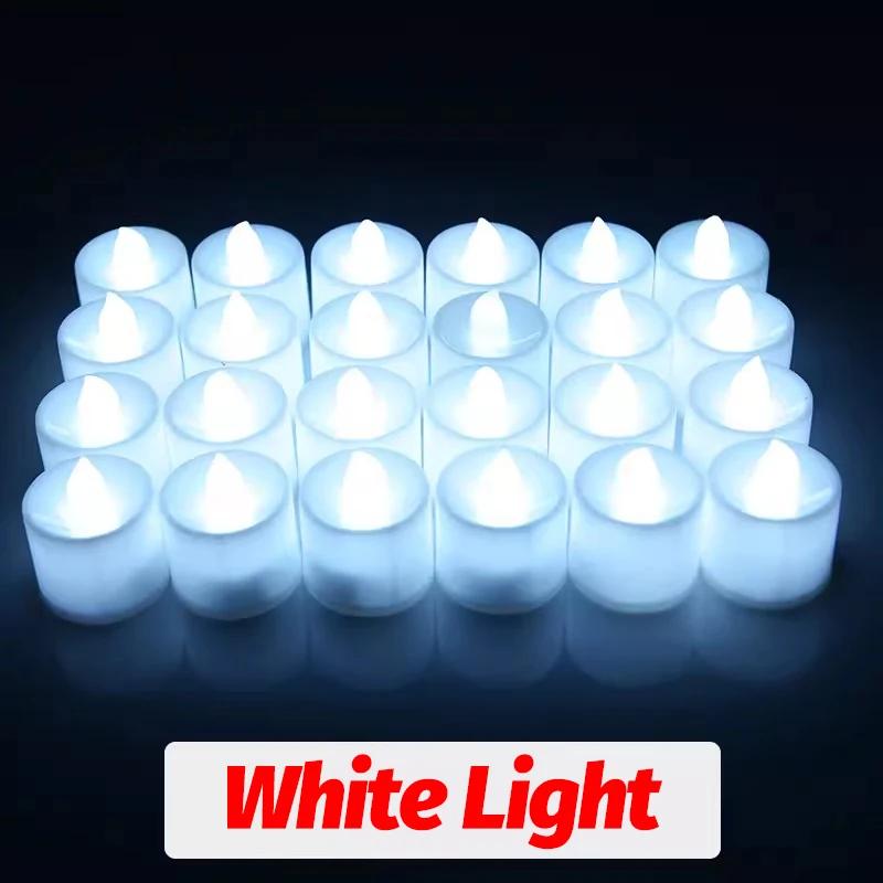 1/48PCS Flameless Led Candle Christmas Wedding Party Decoration Table Lamp Heart-shape Electronic Battery-Power Tealight Candles
