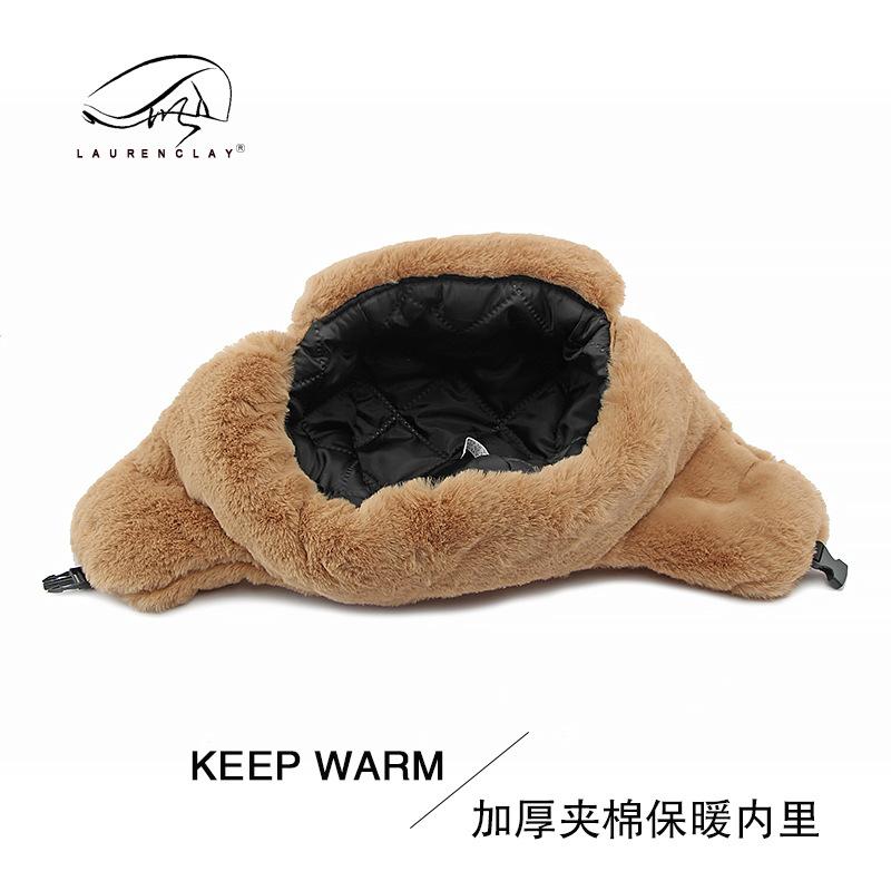 

Northeast hat outdoor cold protection ear protection warm men and women wind and snow cycling hat imitation rabbit fur hat average size темно-рожевого кольору