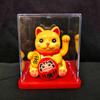 Solar-Powered Waving Maneki-neko Ornament, 2-Inch, Attracts Wealth for Office Desk or Cashier Counter Decoration
