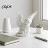 Desktop Commemorative Gift Angel Cat Desk Ornament, Matte White 3D Printing Figurine, Minimalist Statues Winged Sculpture for Home Office Shelf
