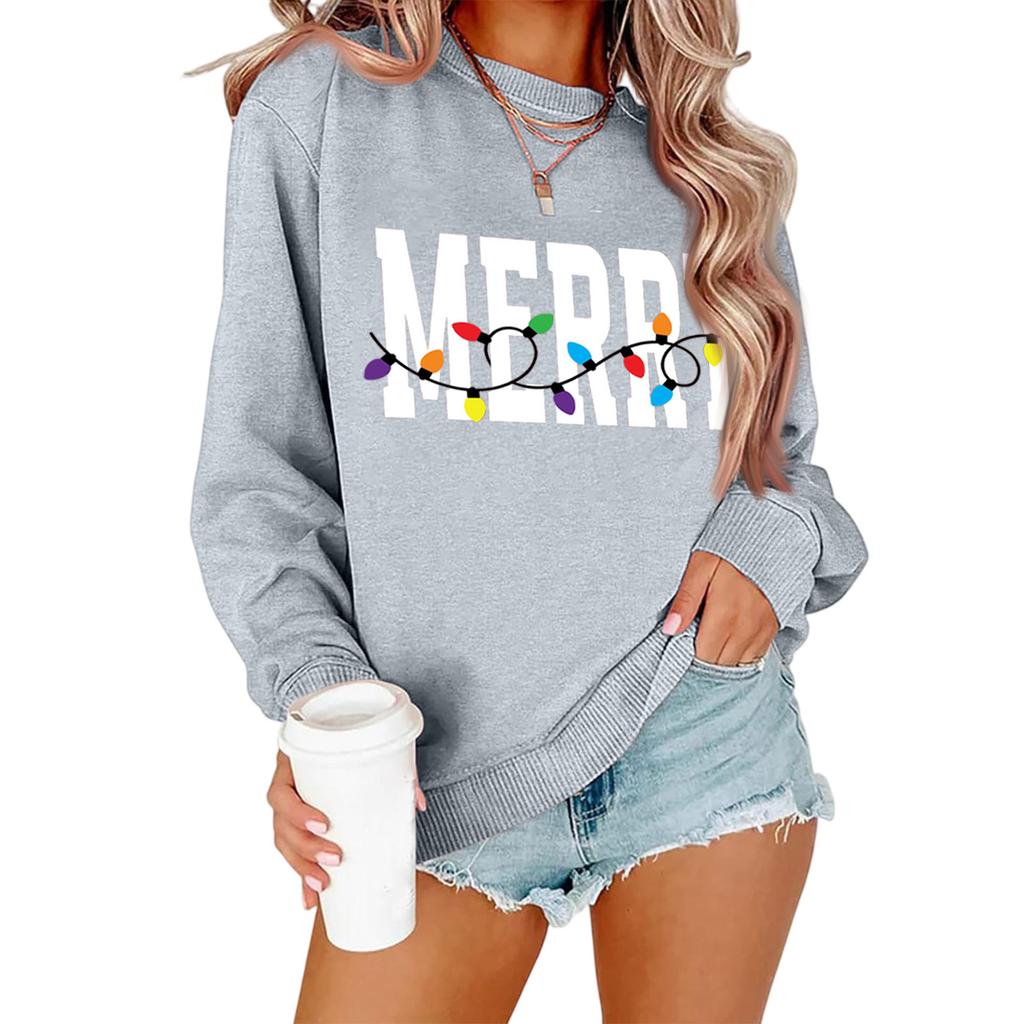 Women's Loose Comfortable Casual Fashionable Character Printing Round Neck Long Sleeved Sweatshirt